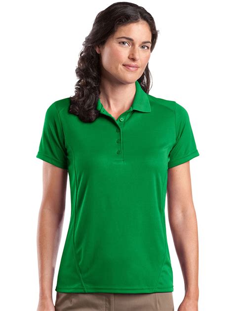 Sport Tek Women S 5 Button Placket Knit Collar Polo Shirt Kelly Green S