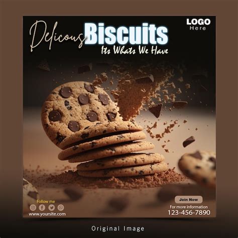 Premium Psd Delicious Cookies Squared Flyer Template