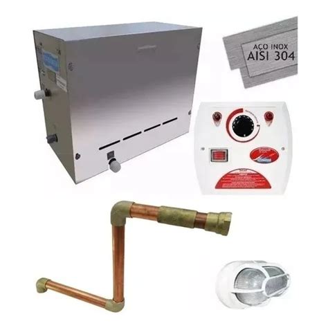 Kit Sauna Vapor Steam Inox Kw Universal Lumin Ria A Prova De Vapor