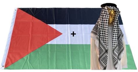 Palestijnse Vlag 90x150 Cm Palestijnse Kufiya Keffiyeh Zwart Wit Met