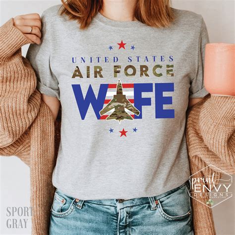 Air Force Wife Shirt Proud Us Air Force Wife Shirt Military Etsy