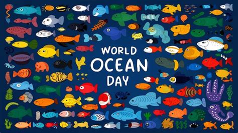 Lets Save Our Oceans World Oceans Day Design With Underwater Ocean