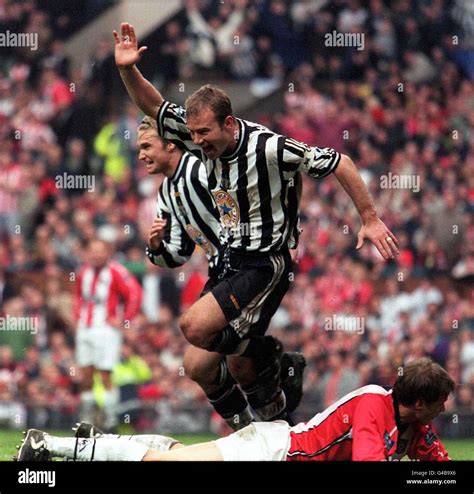 Newcastle United's Alan Shearer celebrates after scoring a goal during ...