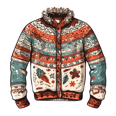 Ugly Sweater Pictures Vector Sticker Clipart An Old Jacket With A