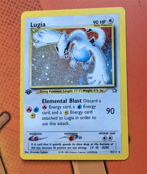 1ST EDITION LUGIA 9 111 Pokemon Card Lightly Played Rare Holo Neo