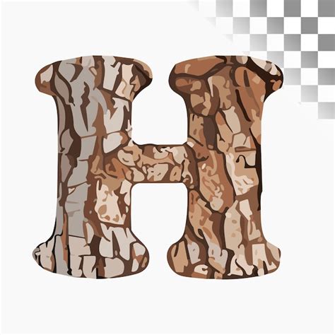 Premium Vector H Letter Design Stylish Font Pine Bark Alphabet