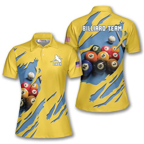 Ripped Pattern Custom 9 Ball Billiard Shirts For Women Primesty