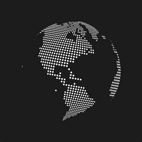 Premium Vector | White dotted 3d earth world map globe in black ...