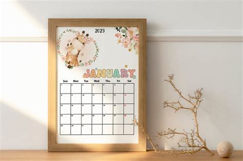 2023 Calendar Printable Cute Animals Calendar 2023 - Etsy