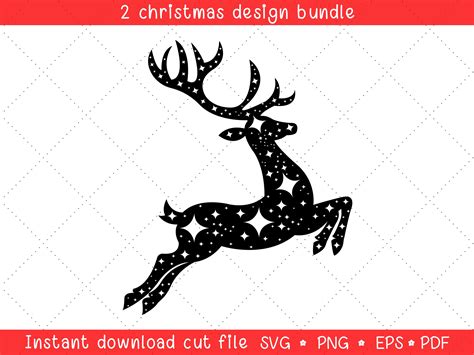 Merry Christmas Svg Reindeer Silhouette Graphic By Arthittm2 · Creative Fabrica