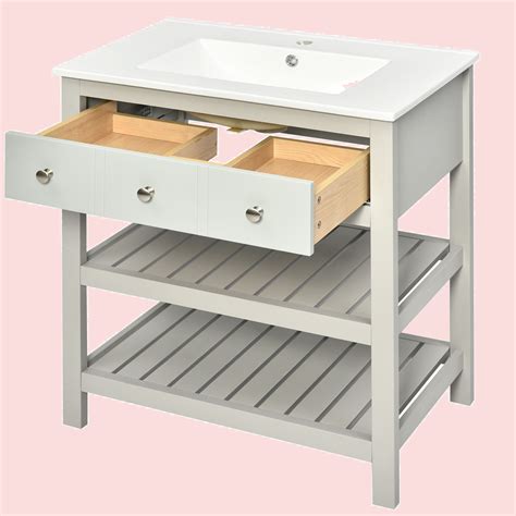 Winston Porter Meuble Lavabo Sur Pied Simple Avec Plateau En Céramique