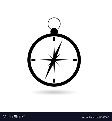 Compass Black Silhouette Royalty Free Vector Image