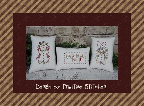 Gingerbread Mini Collection Primitive Stitchery E Pattern By Etsy