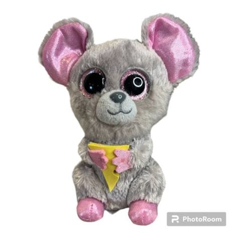 Ty Beanie Boos Squeaker The Mouse W Glitter Eyes 6 Beanbag Plush