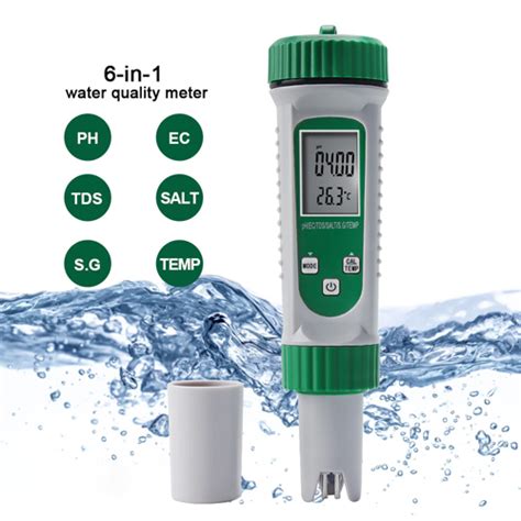 6 In 1 Multi Parameter Water PH EC TDS Salt S G And Temp Tester PH