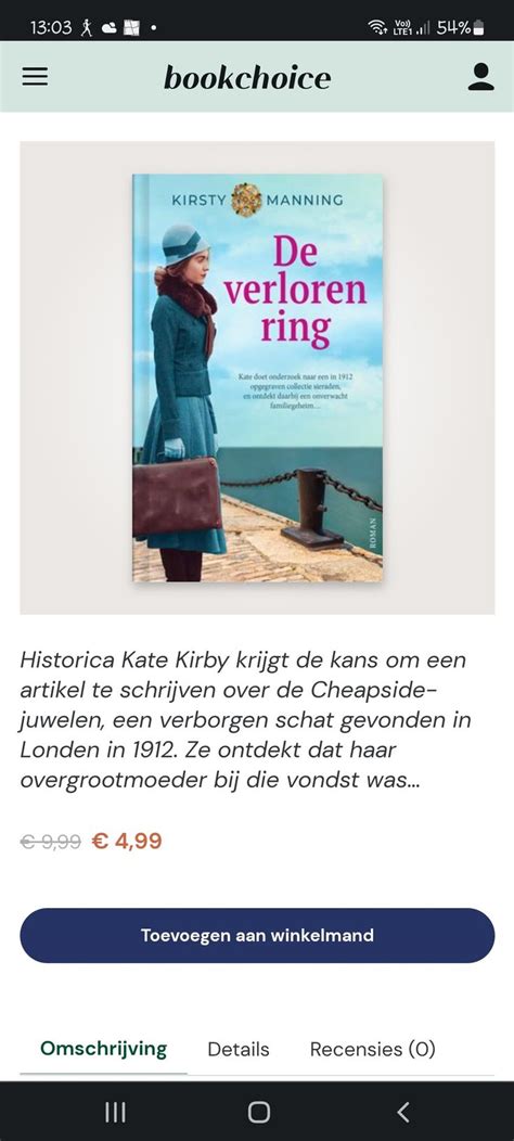 The Book Titled De Verloen Ring Is Displayed On An Iphone Screen And It