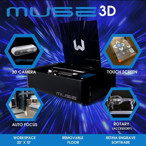 Muse 3d Desktop Laser Cutting And Engraving Machine Full Spectrum Laser