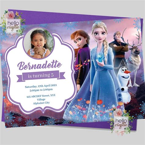 Frozen Theme Birthday Party Invitation Card Lazada Ph