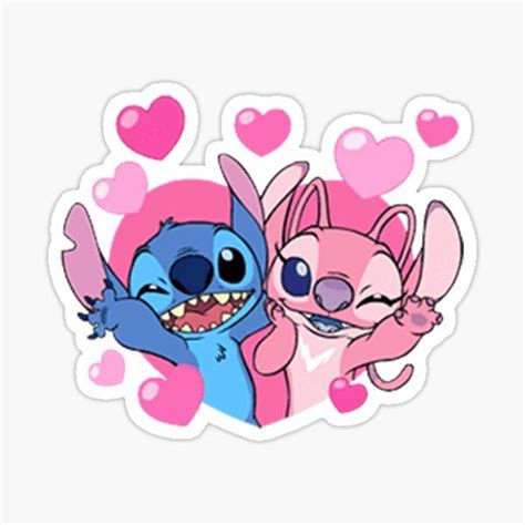 Stitch And Angel 626 Sticker By Deswaopbj In 2022 Stitch And Angel