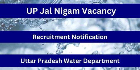 Up Jal Nigam Vacancy Jal Vibhag New Recruitment