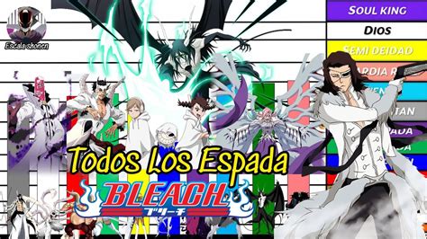 Los Espada Niveles De Poder Bleach Todos Youtube