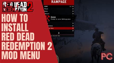 How To Install Red Dead Redemption 2 Mod Menu Pc Youtube