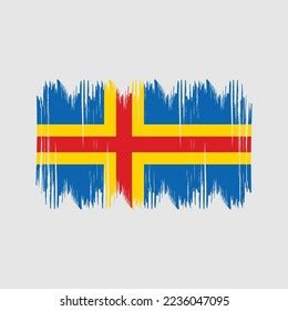 Aland Islands Flag Brush Vector Illustration Stock Vector Royalty Free