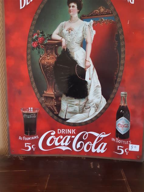 Reclama De Colec Ie Decorativa Coca Cola Pe Metal Cu Mal Pictat