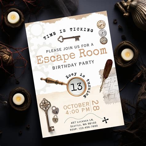 Escape Room Birthday Invitation Mystery Birthday Invitation Etsy