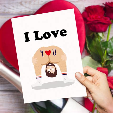 Funny Valentine S Day Greeting Card I Love You Naked Man Card