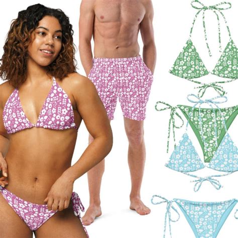 Couples Matching Swimwear His And Hers Floral Bikini Set And Board Shorts Colors Etsy