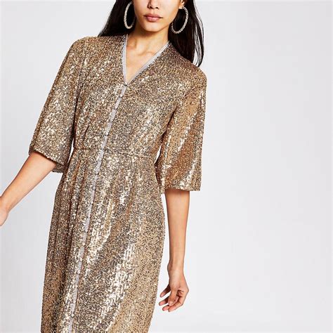 River Island Gold Sequin Dress Dresses Images