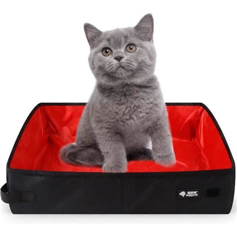 Bac À Litière Pour Chat Pliable Xxl Litière De Voyage Portable Pour