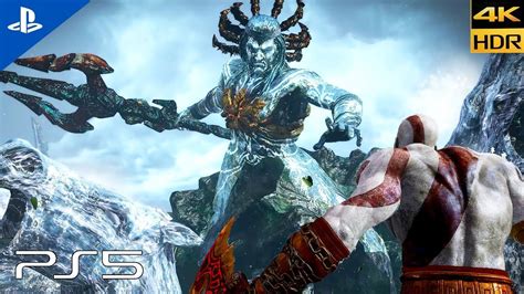 Kratos Vs Poseidon God Of War 3 Ps5 Remastered Boss Fight Godofwar Gaming Game Games