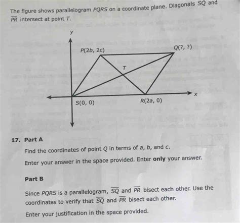 Solved The Figure Shows Parallelogram Pqrs On A Coordinate Plane