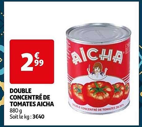 Promo Double Concentré De Tomates Aïcha chez Auchan iCatalogue fr