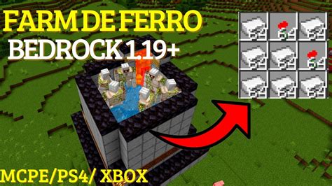 A FARM DE FERRO MAIS SIMPLES DE FAZER NO MINECRAFT BEDROCK 1 19 YouTube