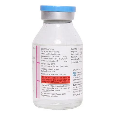 5 mg/100 ml Aggramed 5MG Infusion (Tirofiban Hydrochloride 5mg) at Rs ...