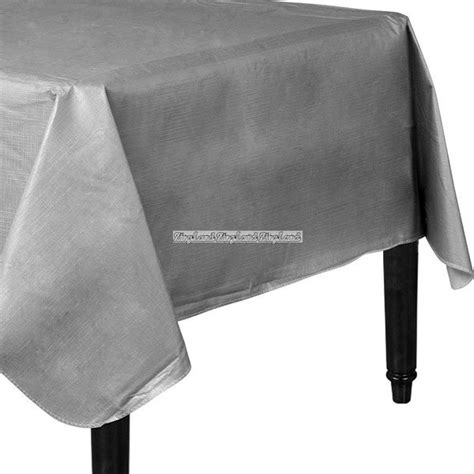 Silver Bordsduk I Vinyl Med Baksida Av Flanell 132cm X 228cm