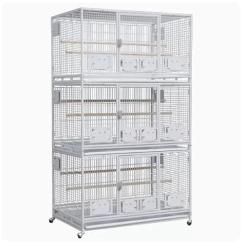 Three Layer Parrot Bird Cages Metal Breeding Bird Cage Large Grey