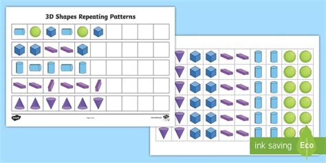 3D Shape Patterns - KS1 - Primary Resource - Twinkl