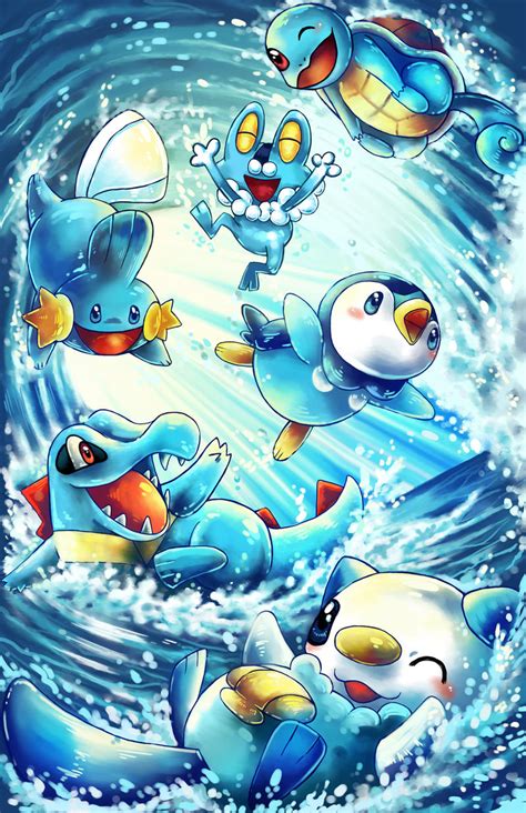 pokemon water starters with froakie by michellescribbles on DeviantArt