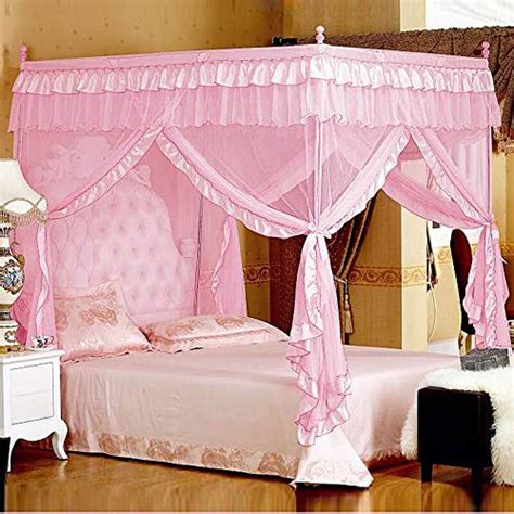 Mengersi 4 Corners Post Canopy Bed Curtains for Girls Toddler Kids ...