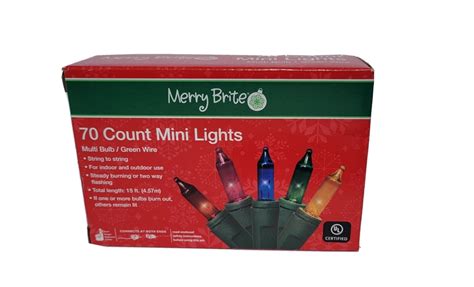 Merry Brite String Lights 70 Units W15ft Green Wire For Sale Online