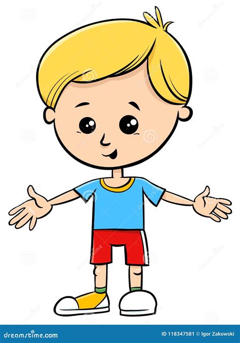 Cute Little Boy Cartoon Kid Character Stock Vector - Illustration of ...