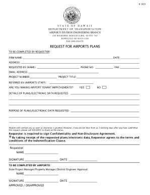 Fillable Online Request For Airports Plans And Cad Fax Email Print