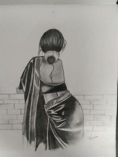 Girl In Saree Pencil Sketch Images Pencil Drawing Images Pencil