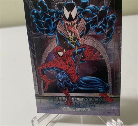 Mavin 1992 Marvel Masterpieces Series 1 SPIDERMAN Vs VENOM Battle