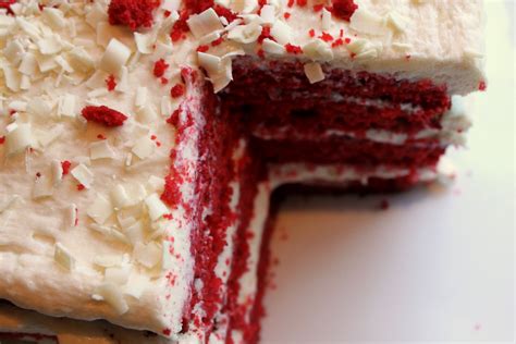 A Feast For The Eyes Red Velvet Cake With White Chocolate Frosting