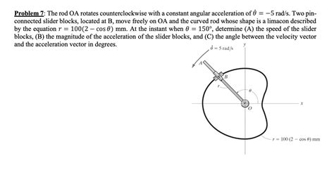 Solved Problem 7 The Rod OA Rotates Counterclockwise With A Chegg